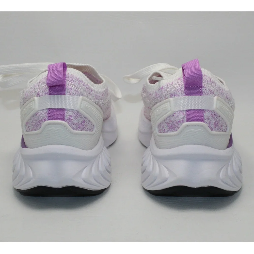 Avia Womens Athletic Shoes Sneakers White Purple Knit Lace Up Size‎ 6.5